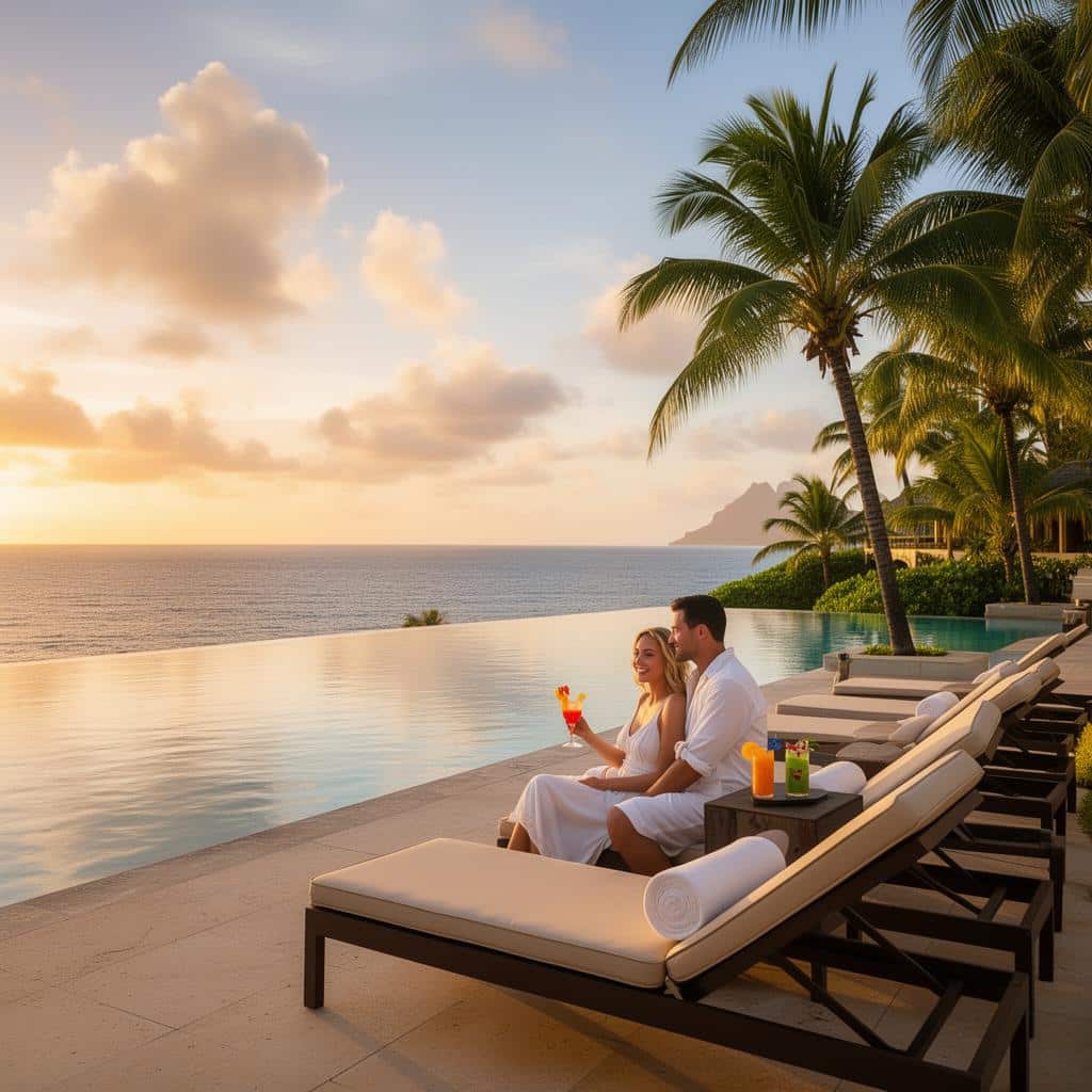 Παραλία στο μαυρικιο με ομορφο ζευγαρι